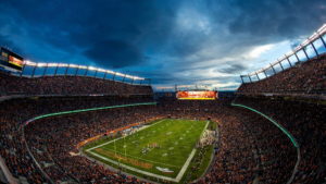 Fisher Lighting and Controls Littleton Denver Colorado Sales Rep Agency Audacy Wireless Lighting Controls Logo Cubs Broncos UCLA Sports Authority at Mile High Stadium